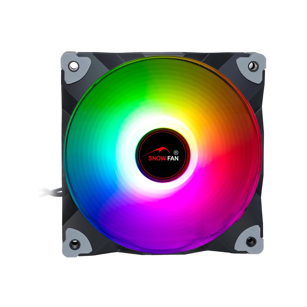 snowfan 120mm 可寻址 rgb 照明机箱风扇，3 针 argb 电脑游戏机箱冷却风扇