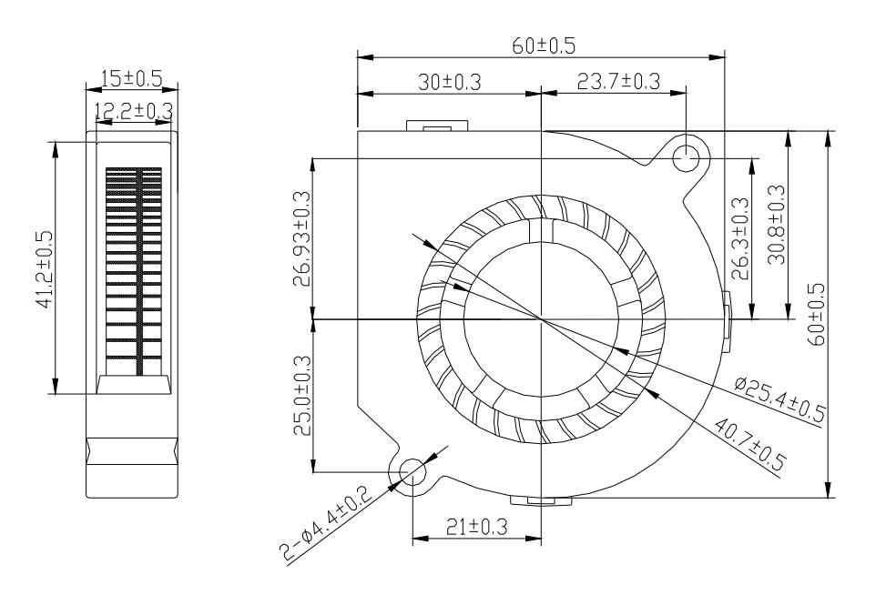 dc鼓风机 60mm x 60mm x 15mm 6015 dc 5v 12v 24v 迷你鼓风机(图1)