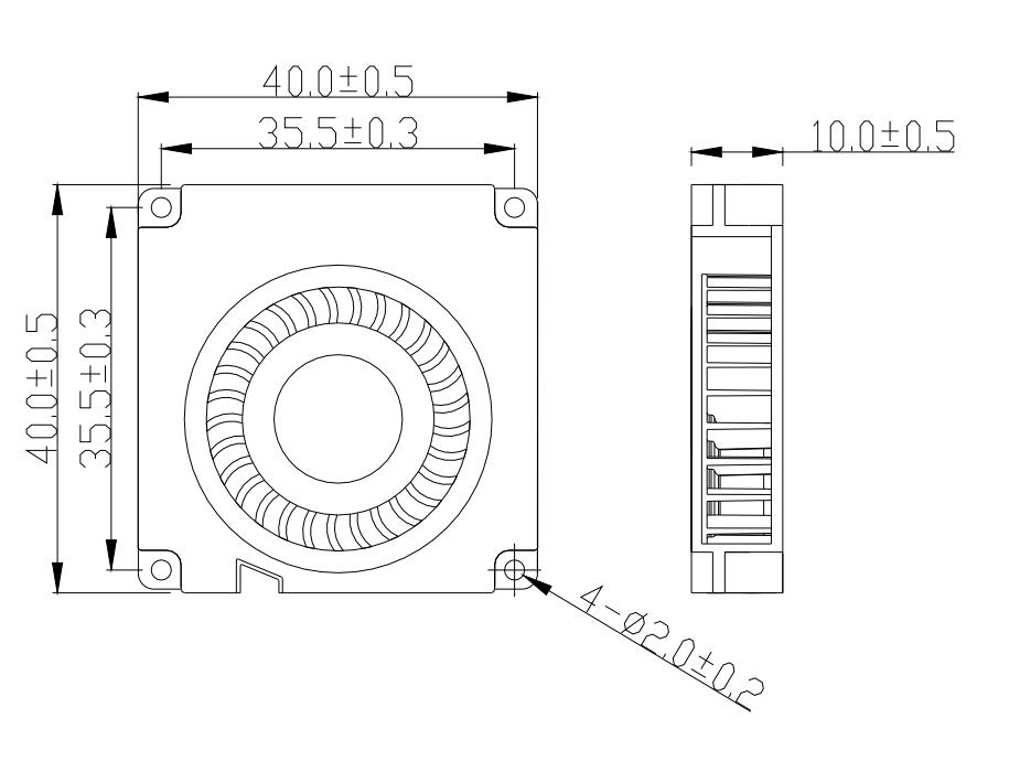 dc 鼓风机 40mm x 40mm x 10mm 4010 5v dc 迷你鼓风机(图1)