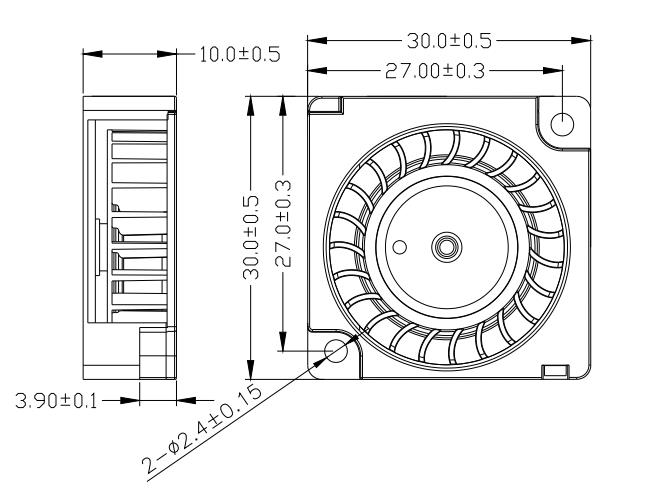 dc 鼓风机 30mm x 30mm x 10mm 3010 5v dc 迷你鼓风机(图1)